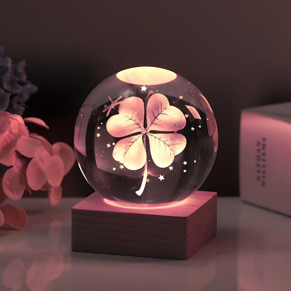GalaxyGlow - 3D-kristallivalaisin universumiaiheisella koristeella