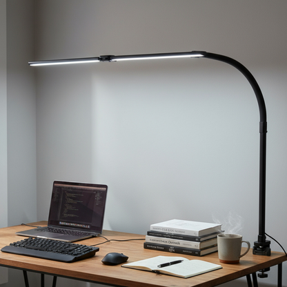 Modern LED Desk Lamp with Dimmable Light Settings and Flexible Arm for Workspaces