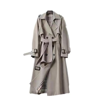 Waterdichte lange trenchcoat met ceintuur voor dames