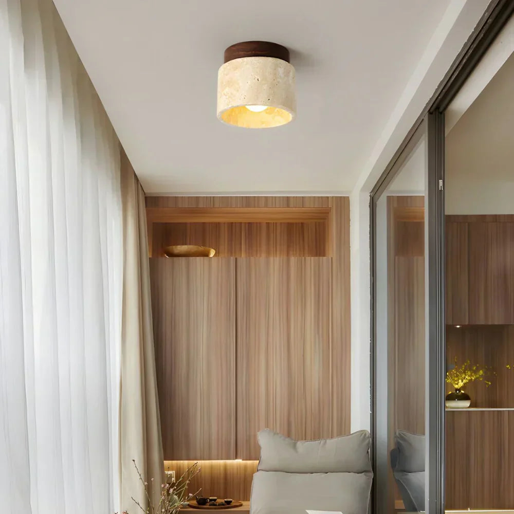 LED Ceiling Lamp Travertine - Retro & Modern Design