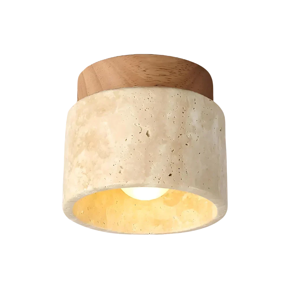 LED-plafondlamp van travertin - Retro en modern design