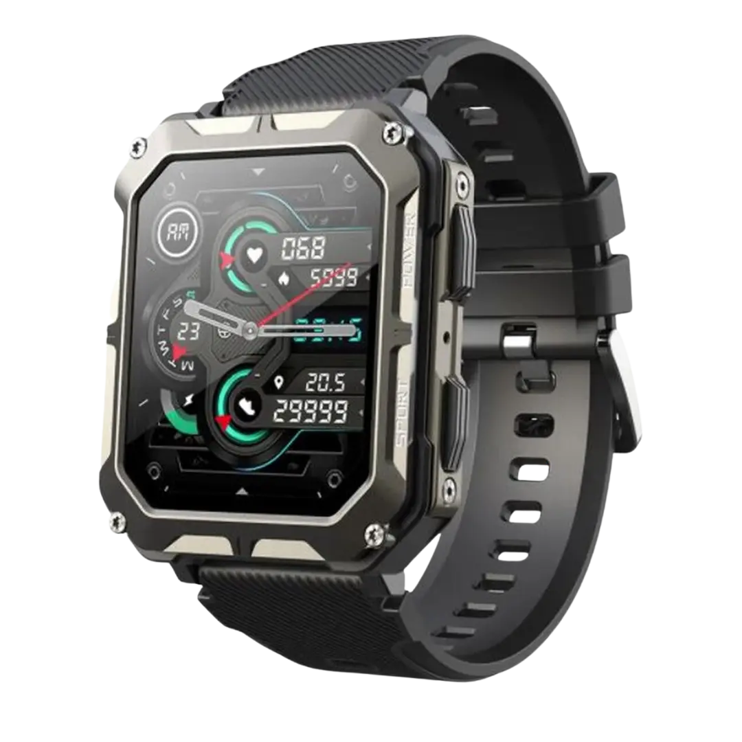 Outdoor Smartwatch with 5ATM Waterproofing and Health Monitoring