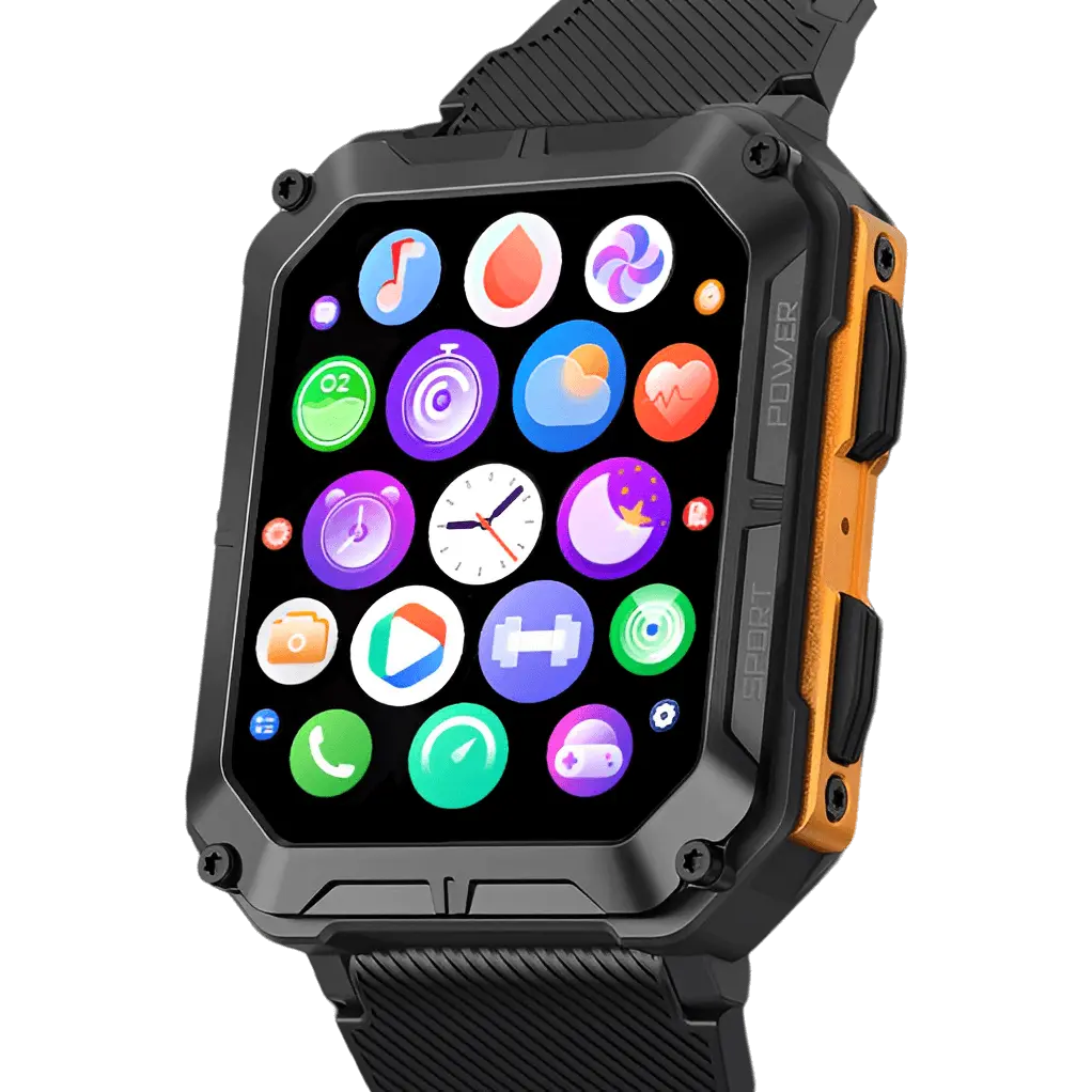 Outdoor Smartwatch with 5ATM Waterproofing and Health Monitoring