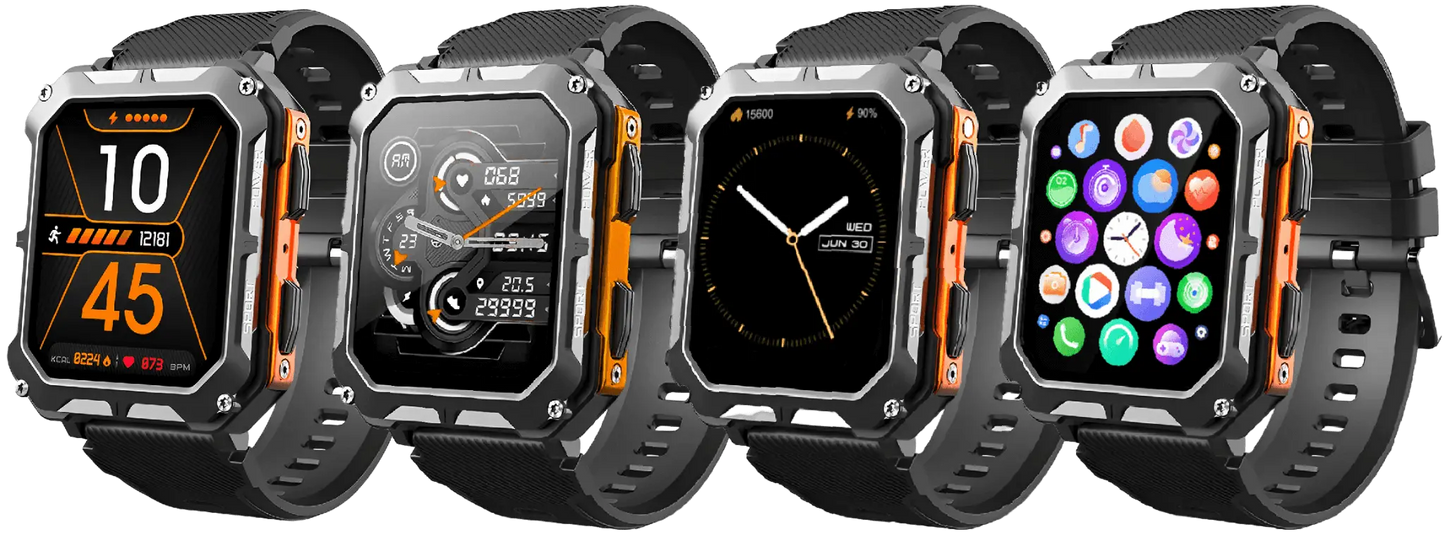 Outdoor Smartwatch with 5ATM Waterproofing and Health Monitoring