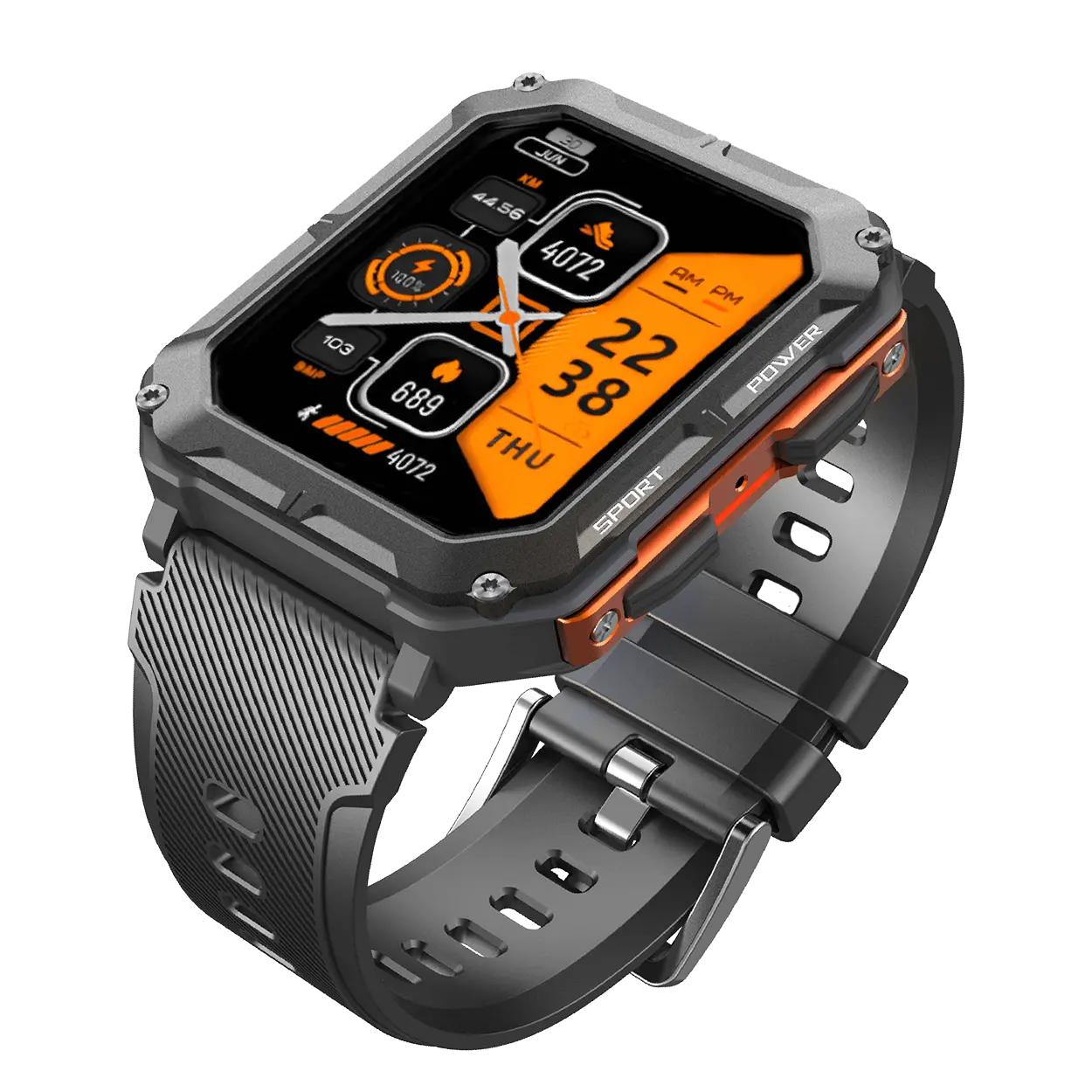 Outdoor Smartwatch with 5ATM Waterproofing and Health Monitoring