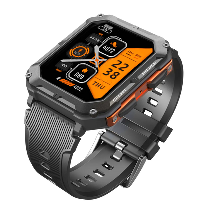 Outdoor Smartwatch with 5ATM Waterproofing and Health Monitoring