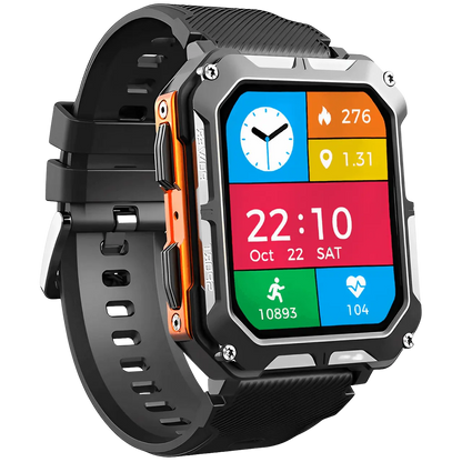 Outdoor Smartwatch with 5ATM Waterproofing and Health Monitoring