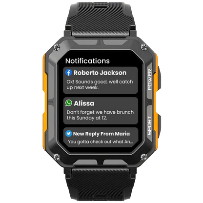 Outdoor Smartwatch with 5ATM Waterproofing and Health Monitoring