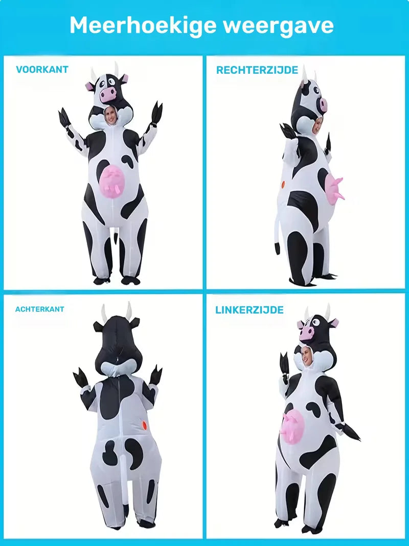 Inflatable Carnival Costume with Cow Pattern
