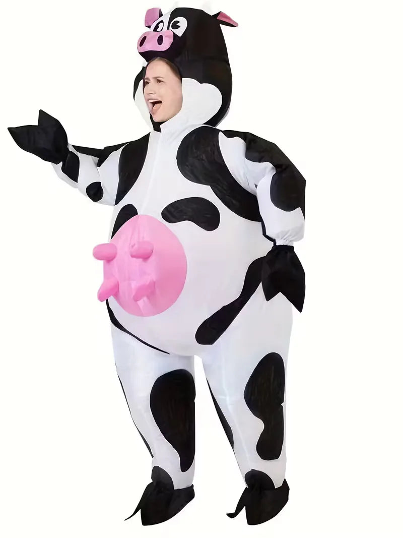 Inflatable Carnival Costume with Cow Pattern