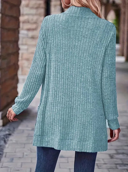 Open vest with ribbed texture