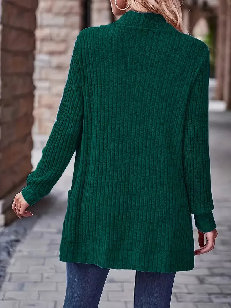 Open vest with ribbed texture