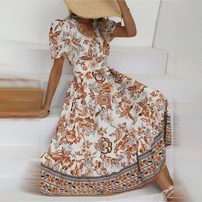 Elegantes Blumenmuster Kleid