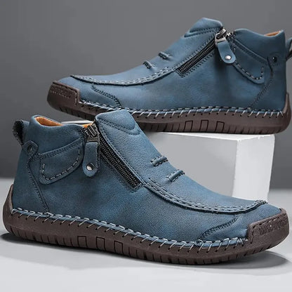Orthopaedic Unisex Leather Shoes with Side Zip and Rubber Sole