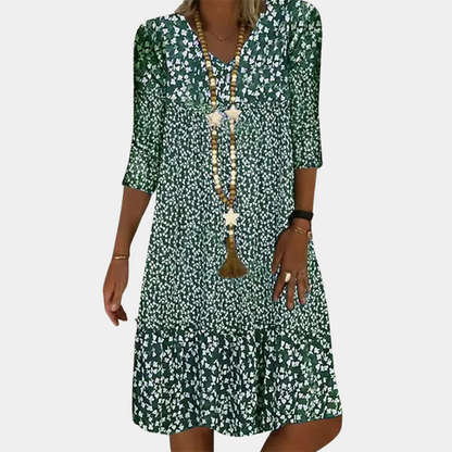 Light Midi Dress with Print for Women