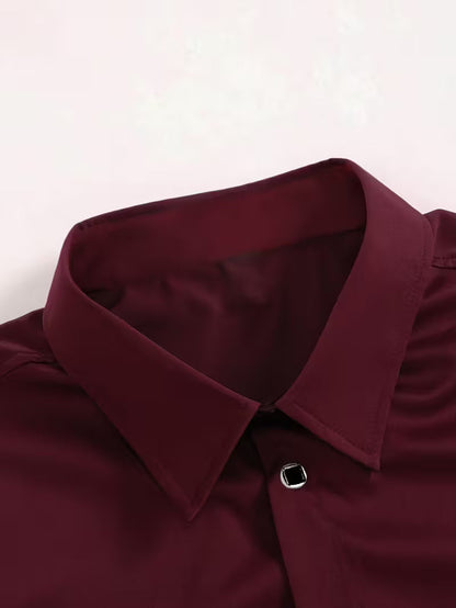 Shirt with Geometric Pattern and Slim Fit