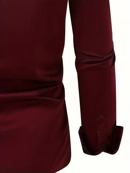 Shirt with Geometric Pattern and Slim Fit