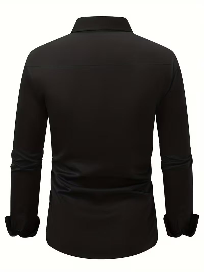 Shirt with Geometric Pattern and Slim Fit