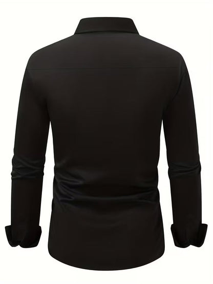 Shirt with Geometric Pattern and Slim Fit