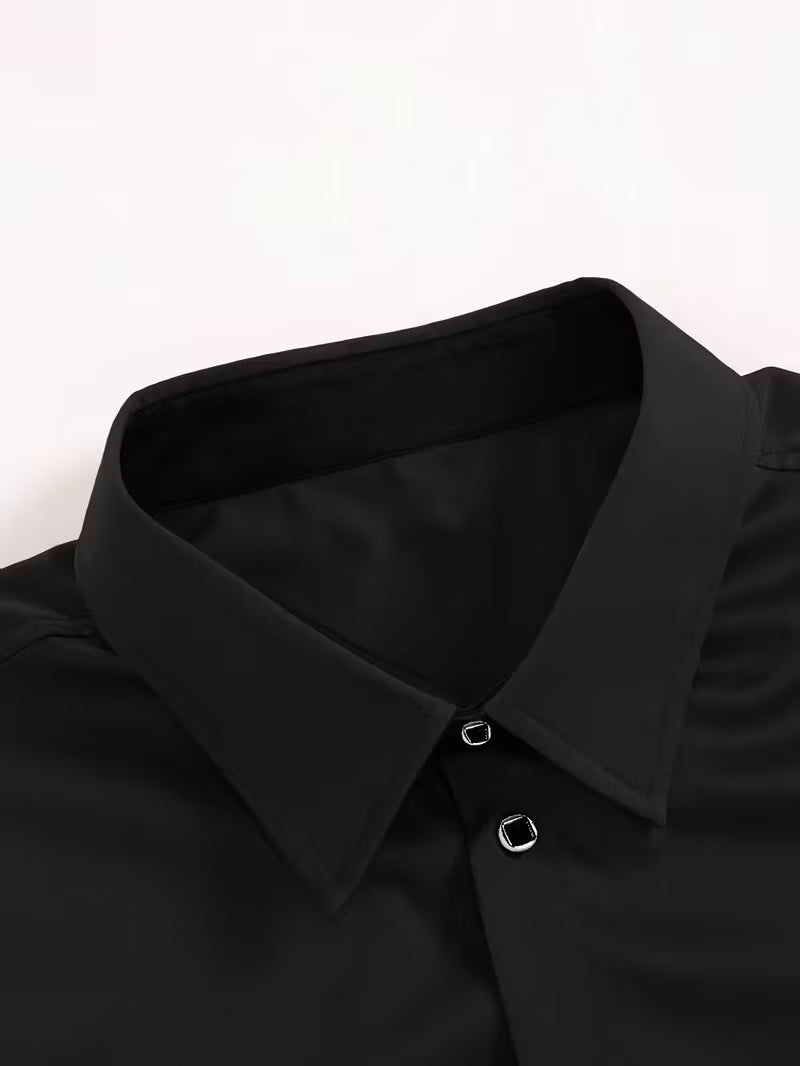 Shirt with Geometric Pattern and Slim Fit