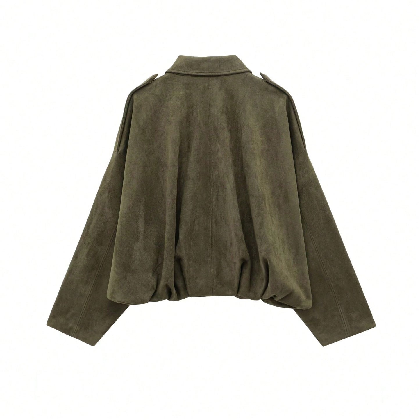 Oversized bomber jacket with zip and stand-up collar