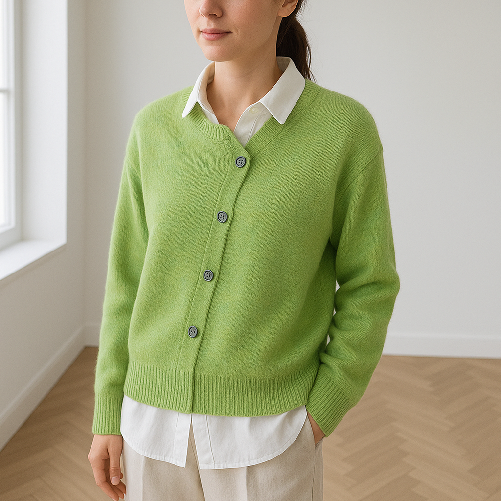 Oversized cashmere cardigan with v-neck