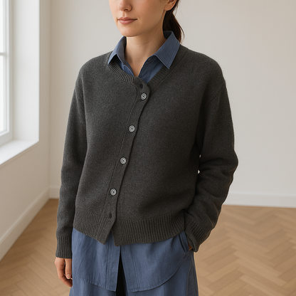 Oversized cashmere cardigan with v-neck