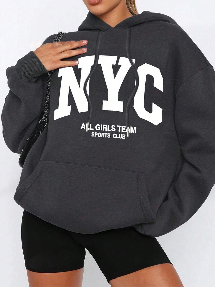 Oversized hoodie with drop shoulder design