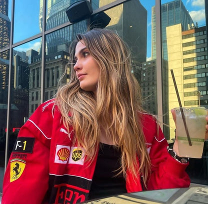 Oversized jacket with zip fastening and stand-up collar