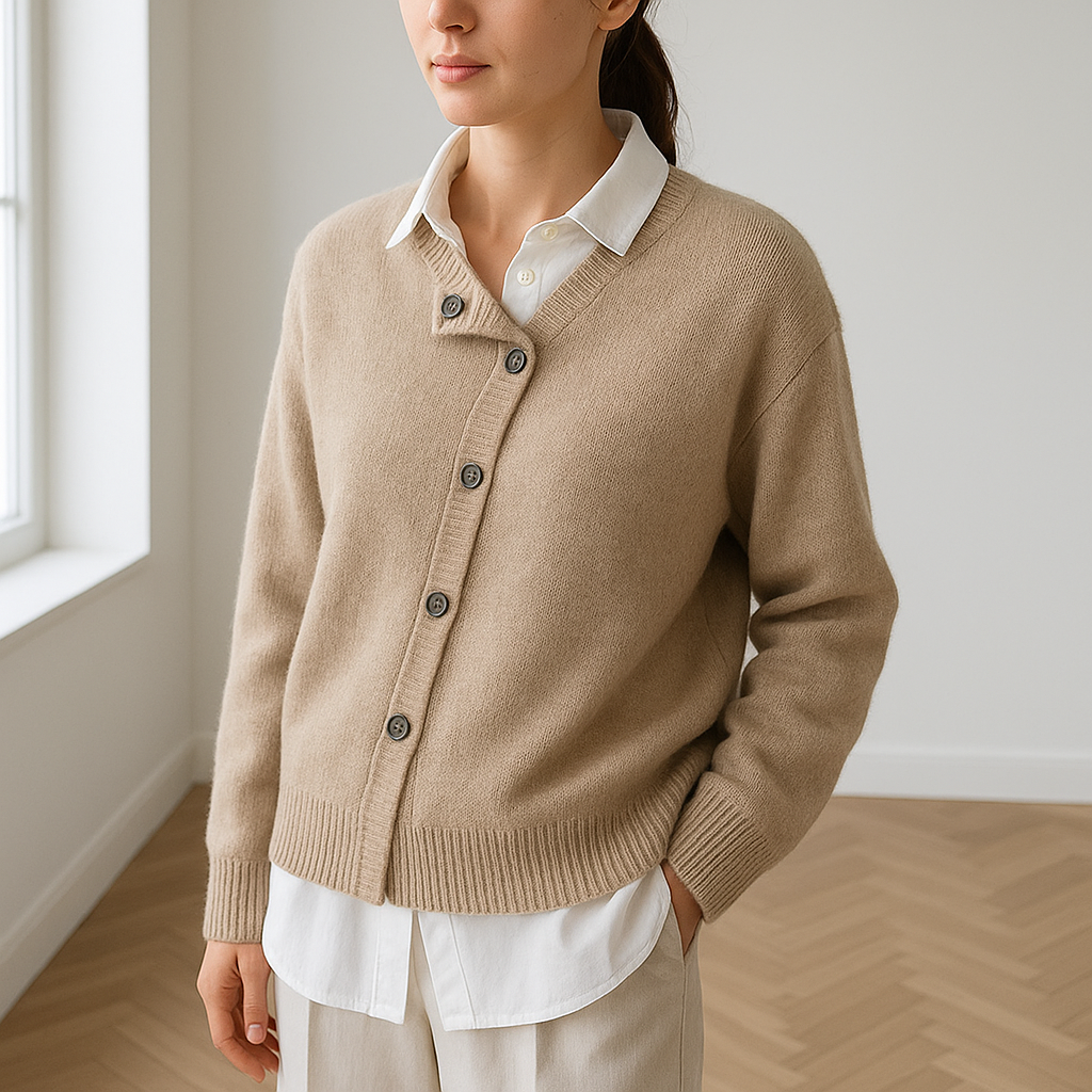 Oversized cashmere cardigan with v-neck