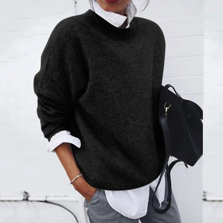 Oversized cashmere women's jumper with long sleeves