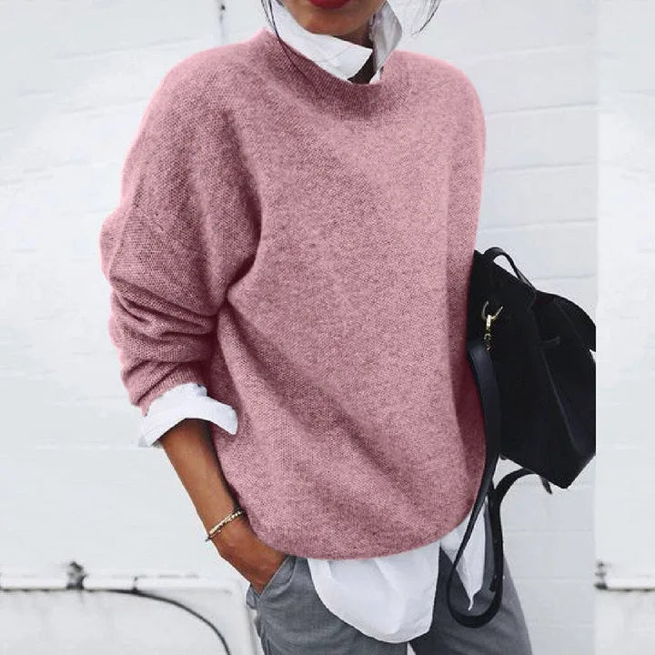 Oversized cashmere women's jumper with long sleeves
