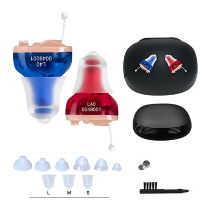 Invisible digital hearing aid, powered by a replaceable button cell battery