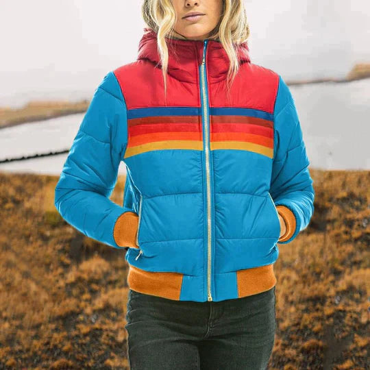 Padded Jacket with Hood and Zip Closure