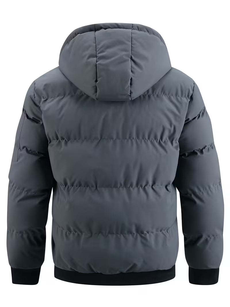 Padded jacket with hood and fleece lining