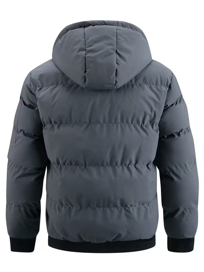 Padded jacket with hood and fleece lining
