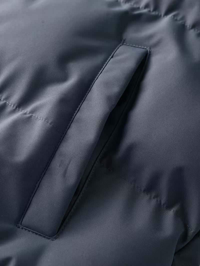 Padded jacket with hood and fleece lining