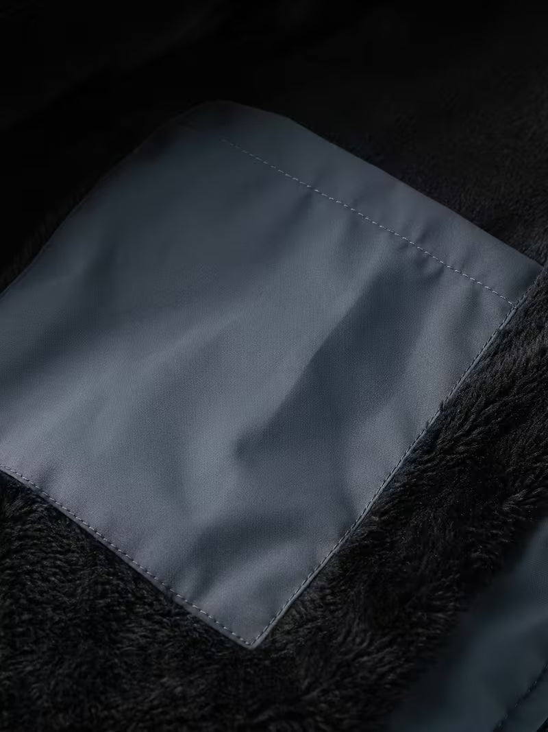 Padded jacket with hood and fleece lining