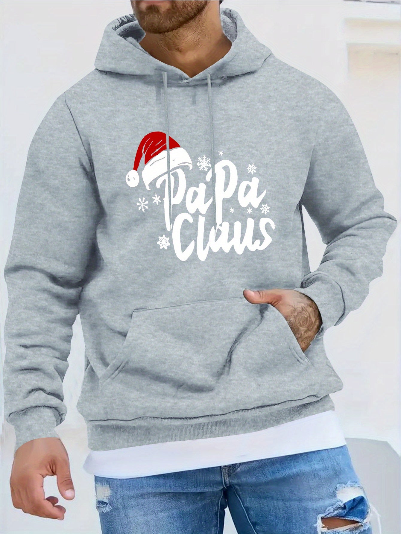 Papaclaus | Santa hoodie with pocket and long sleeves