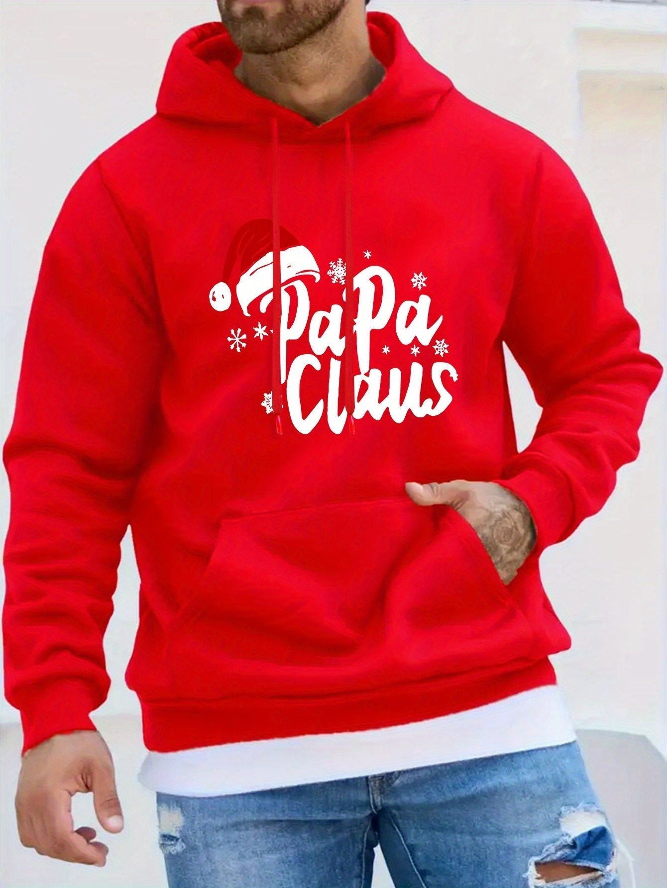 Papaclaus | Santa hoodie with pocket and long sleeves