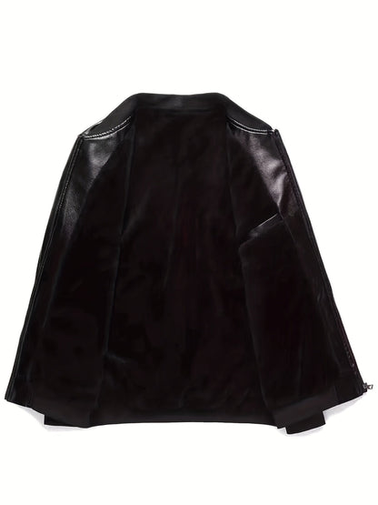 Piet | Classic Design PU Jacket in Solid Colour