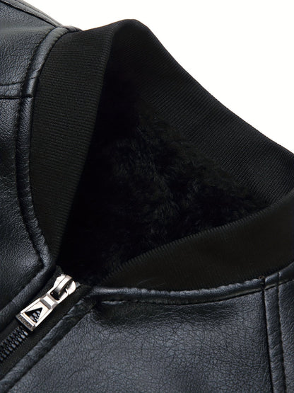 Piet | Classic Design PU Jacket in Solid Colour