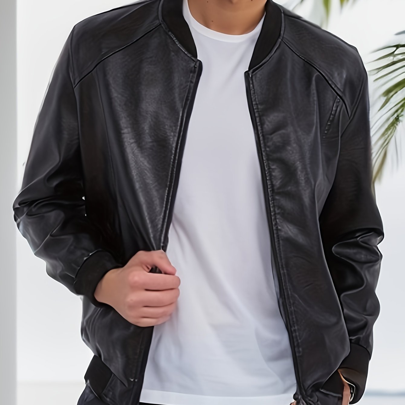 Piet | Classic Design PU Jacket in Solid Colour