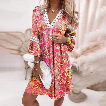 SunBreeze – Boho Summer Dress with Crocheted Details