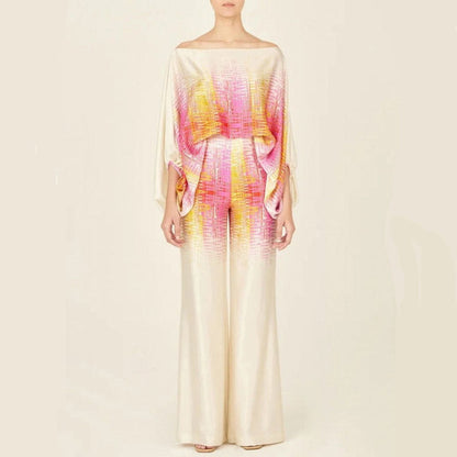 Off-shoulder satin set of 2 pieces for women