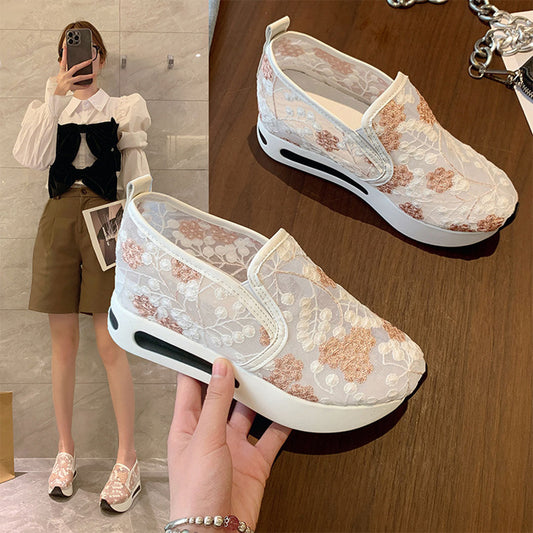 Zapatillas para mujer con cordones y estampado floral para comodidad y estilo