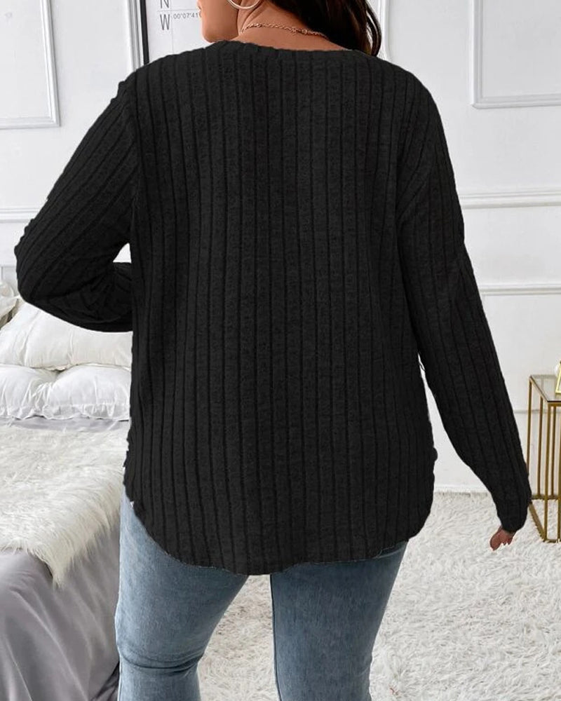 Plain colour sweater with long sleeves