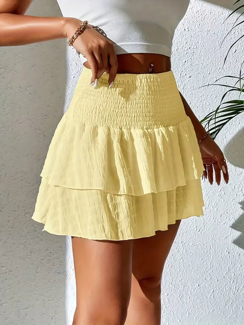 Pleated Skirt with Flounce