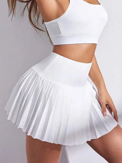 Pleated Skirt with High Waist