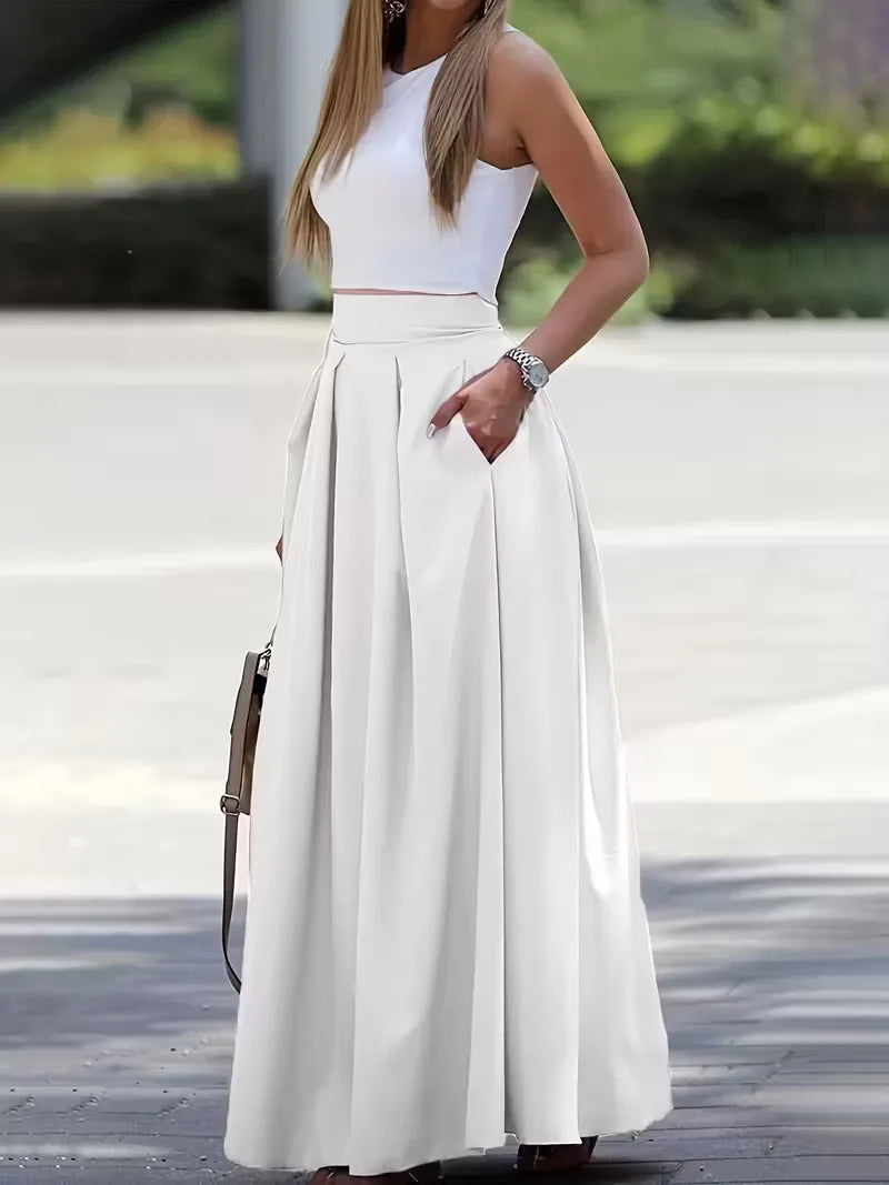 Pleated Skirt with High Waist